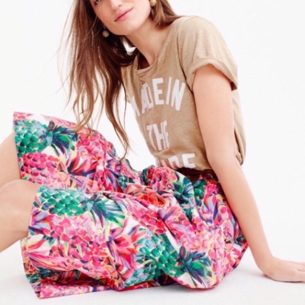 J Crew Ratti Pineapple Print Skirt